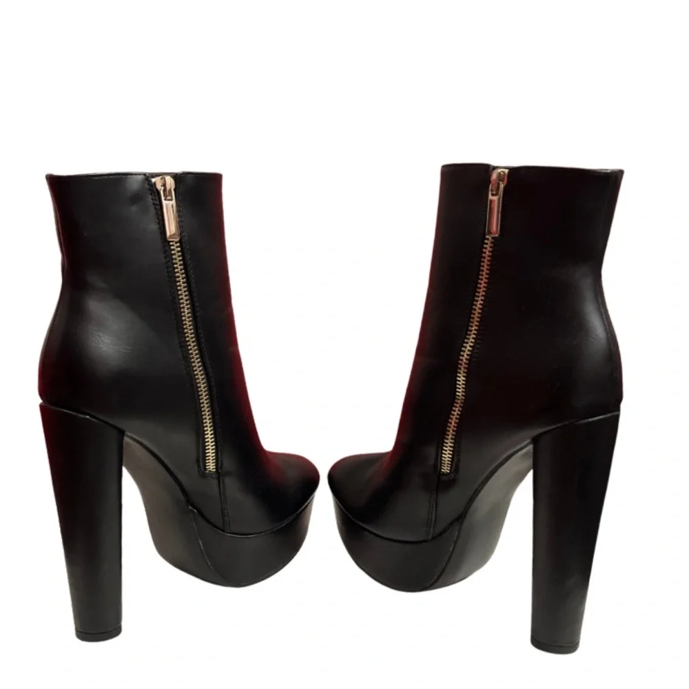 Shoe Dazzle || Black 6" Boots w/side Zipper || SIZE: 7.5 || - Picture 8 of 8